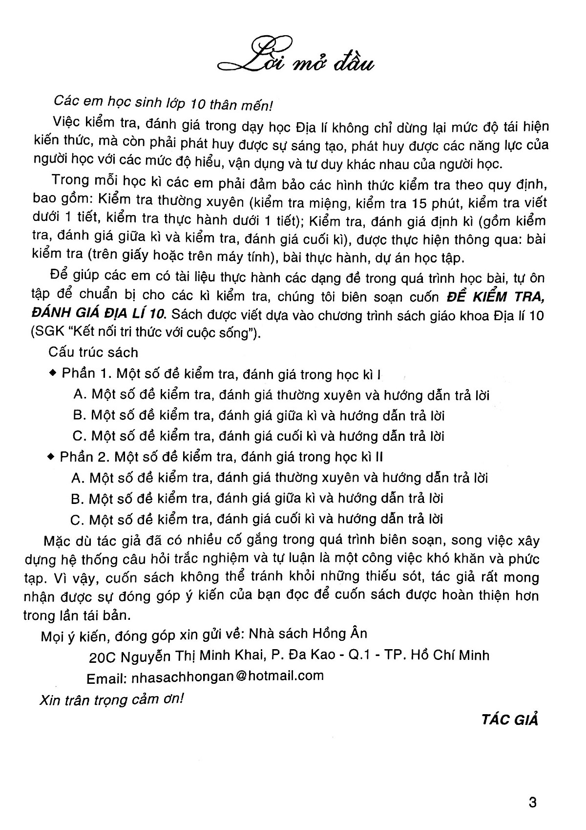 SÁCH-Đề Kiểm Tra, Đánh Giá Địa Lí 10 HA-MK