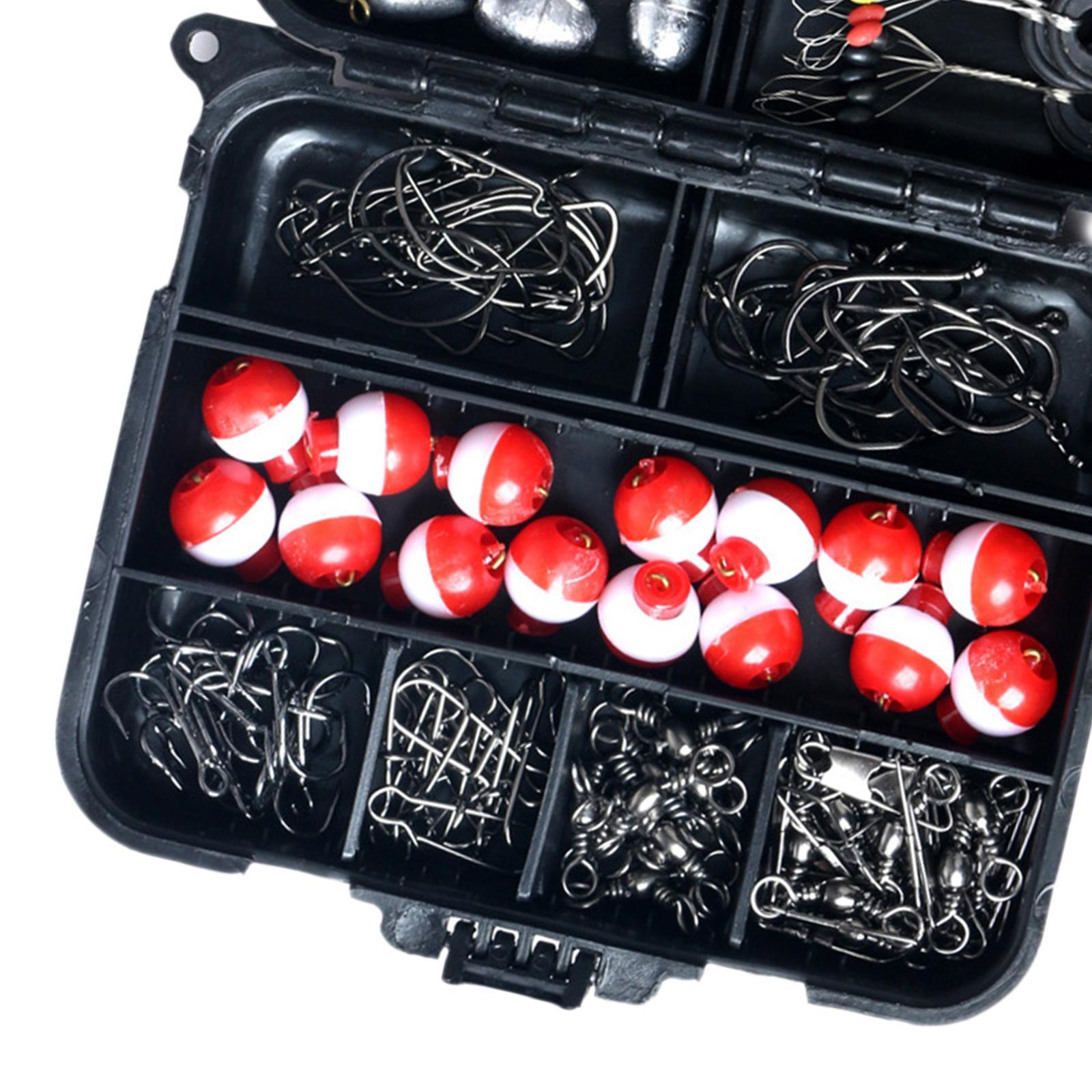 263Pcs Fishing Accessories Fishing Bobbers Floats with Portable Tackle Box