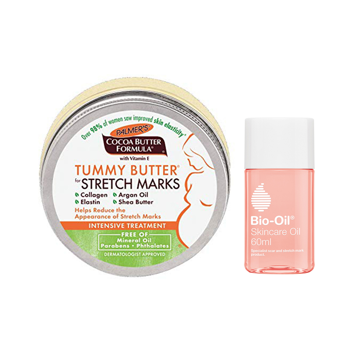 Combo ngăn ngừa rạn, săn chắc, mềm mịn từ Bơ đậm đặc Palmer's Tummy Butter of Stretch Marks 125g + Dầu Bio oil 60ml