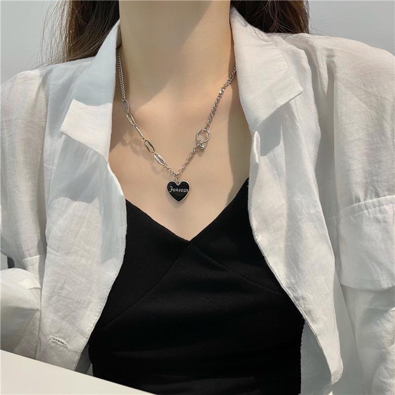 Dây chuyền vòng cổ nam nữ trái tim forever đẹp cá tính Ring House