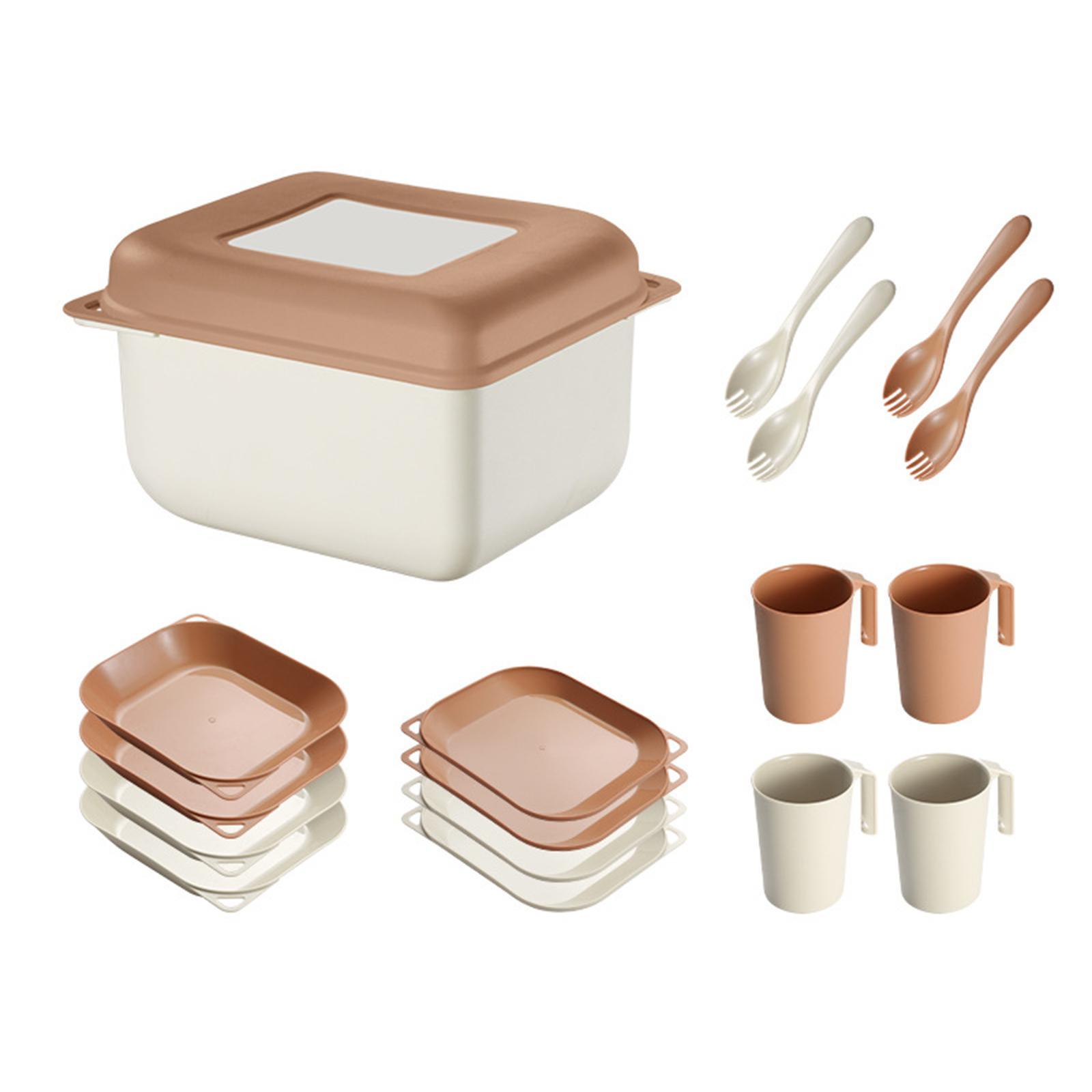 Wheat Straw Dinnerware Sets Box Outdoor Cutlery Set for Party Kitchen Picnic