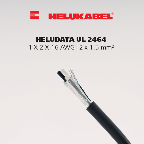 Dây cáp dữ liệu HELUDATA UL 2464 | 1 X 2 X 16 AWG | 2 x 1.5 mm²