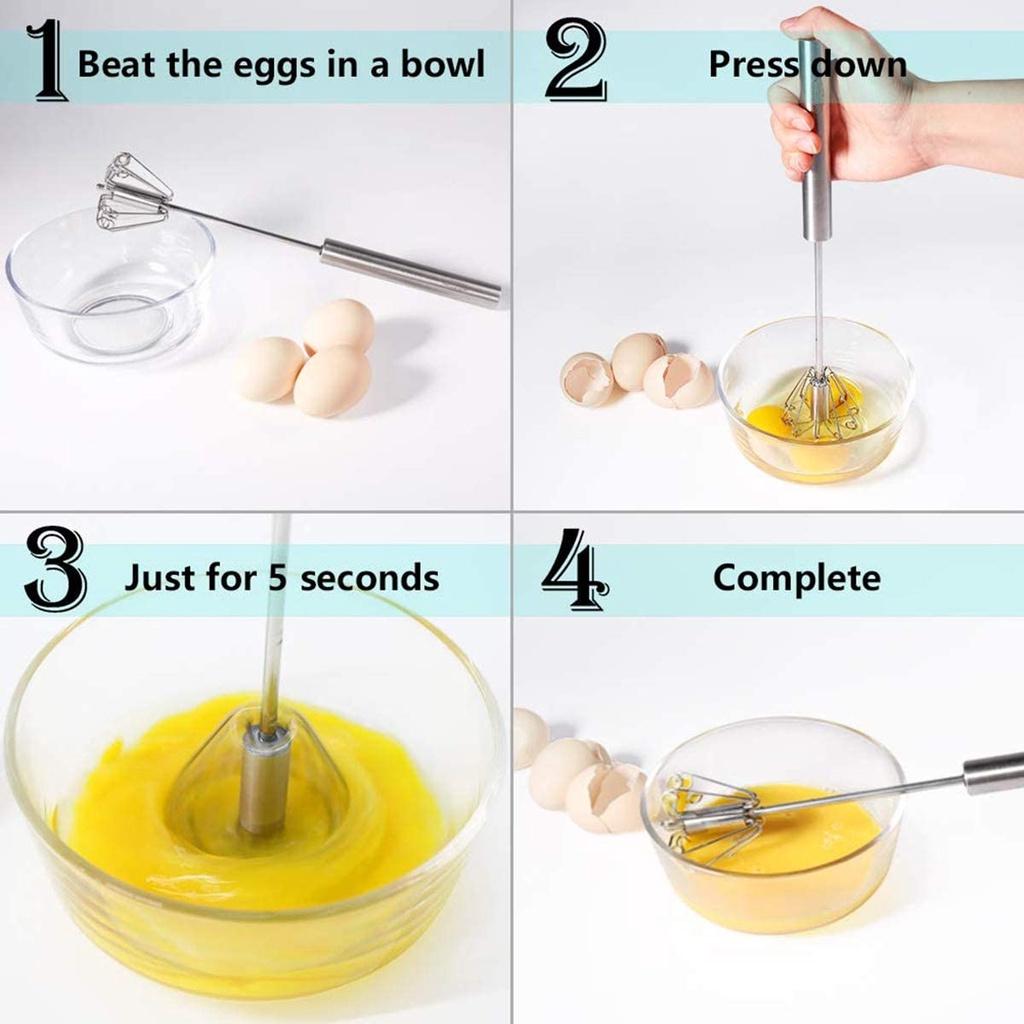 Dụng Cụ, Cây Đánh Trứng Bán Tự Động Inox 304 Không Gỉ, Cầm Tay Cho Nhà Bếp