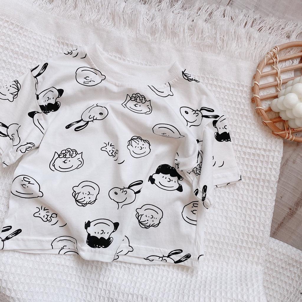 Áo thun cotton hoạ tiết hoạt hình cho bé