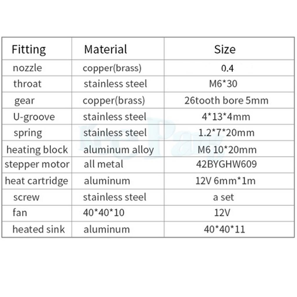 MK8 Extruder 12V 40W 0.4mm Nozzle Head for Prusa I3 Reprap 3D Printer