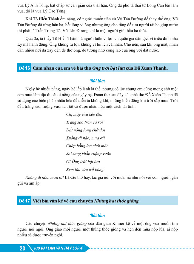 Sách - 100 Bài Làm Văn Hay Lớp 4 - ndbooks