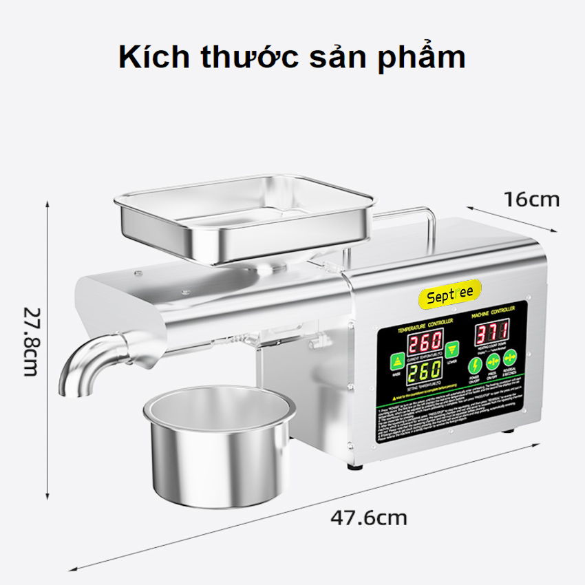 Máy ép dầu ăn thực vật chuyên dụng, dùng trong gia đình. Thương hiệu Mỹ cao cấp Septree - T2S -  HÀNG CHÍNH HÃNG