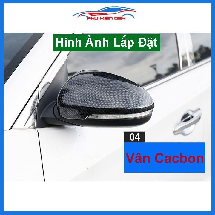 Ốp gương Tucson 2016-2017-2018-2019-2020-2021-2022 vân Cacbon bảo vệ chống trầy trang trí làm đẹp xe