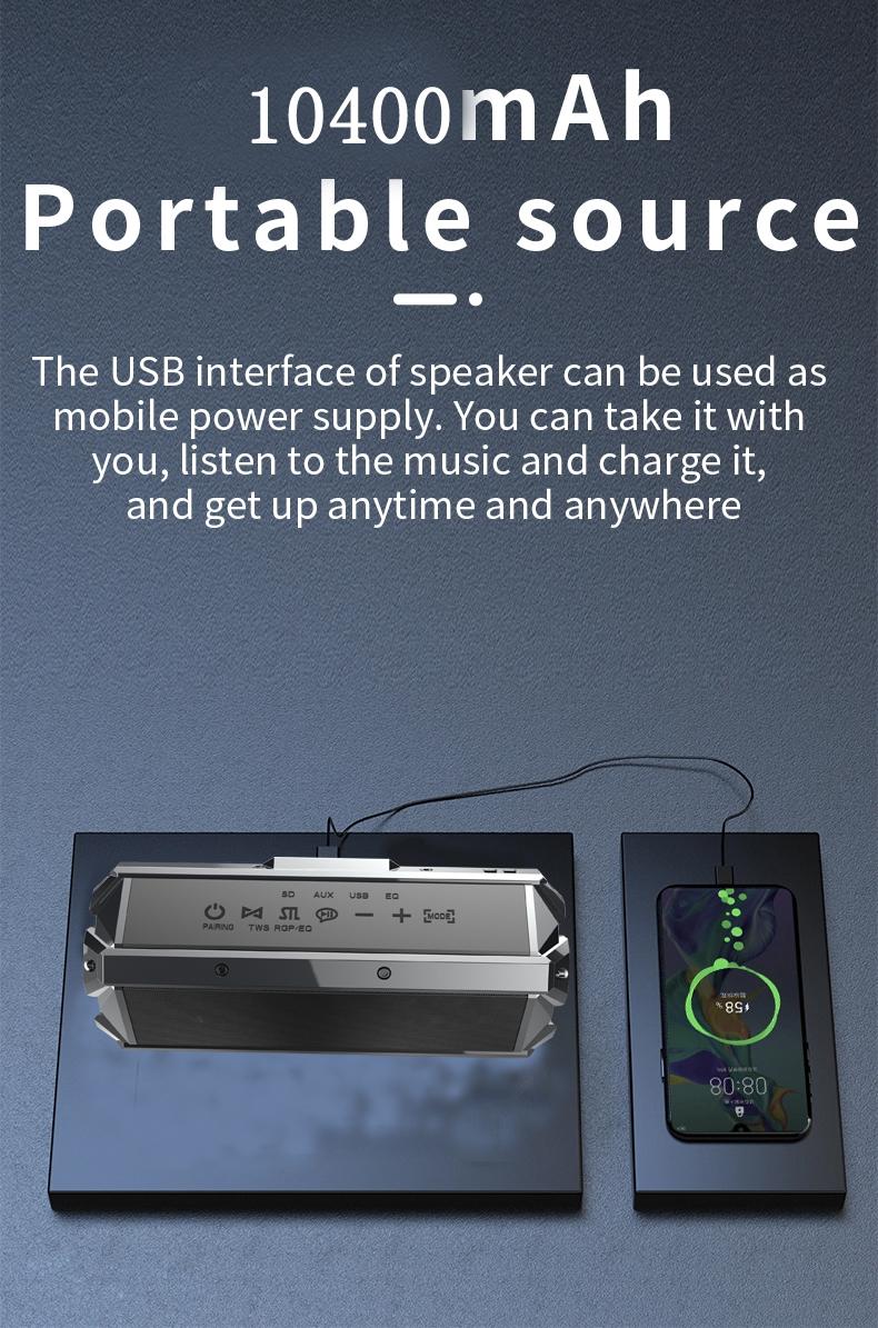Loa Bluetooth 100W Cột di động Nhà hát Home 360 Stereo không dây Subwwofer âm thanh âm nhạc Outdoor Music Center âm thanh Boombox Màu sắc: Với khóa