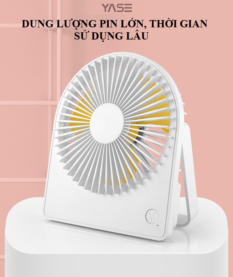 Quạt Sạc Kiêm Đèn Ngủ YS2212, 3 Tốc Độ Gió, 2 Chế Độ Ánh Sáng, Dung Lượng Pin 1200mAh - Hàng Nhập Khẩu (giao màu ngẫu nhiên)