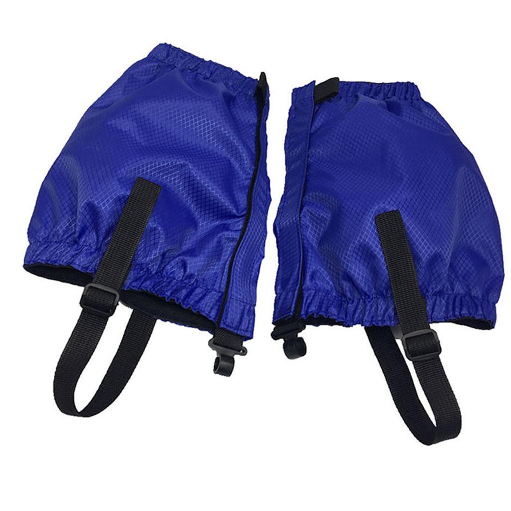 2x Outdoor Waterproof Ankle Walking Gaiters Boots Snow Leg Guard Black+Blue