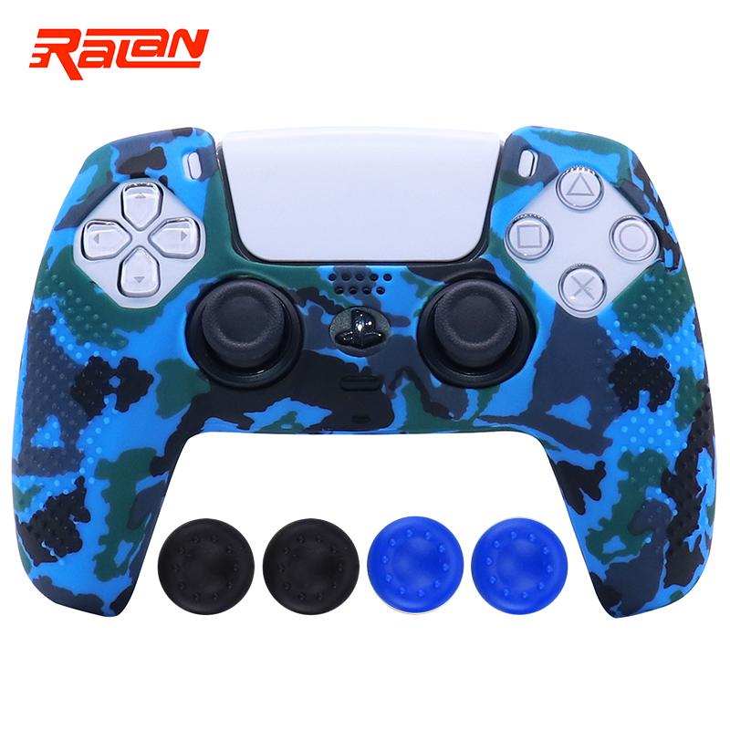 Vỏ bảo vệ bằng silicon mềm cho tay cầm điều khiển PS5 Vỏ da cho tay cầm chơi game Playstation 5 Cần điều khiển có nắp đậy dính Màu sắc: 24
