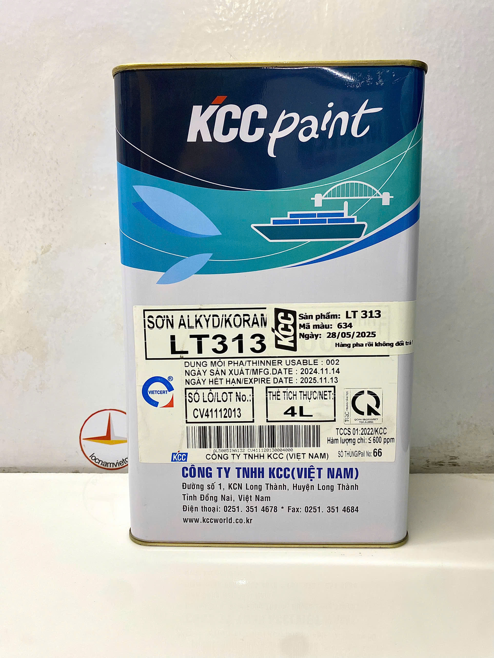 Sơn Alkyd KCC LT313 Base A màu xanh 634 _4L