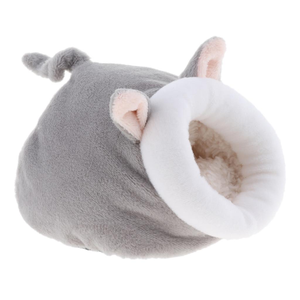 2xWinter Warm Rabbit Guinea Pig Hamster House Bed Cute Small Animals gray