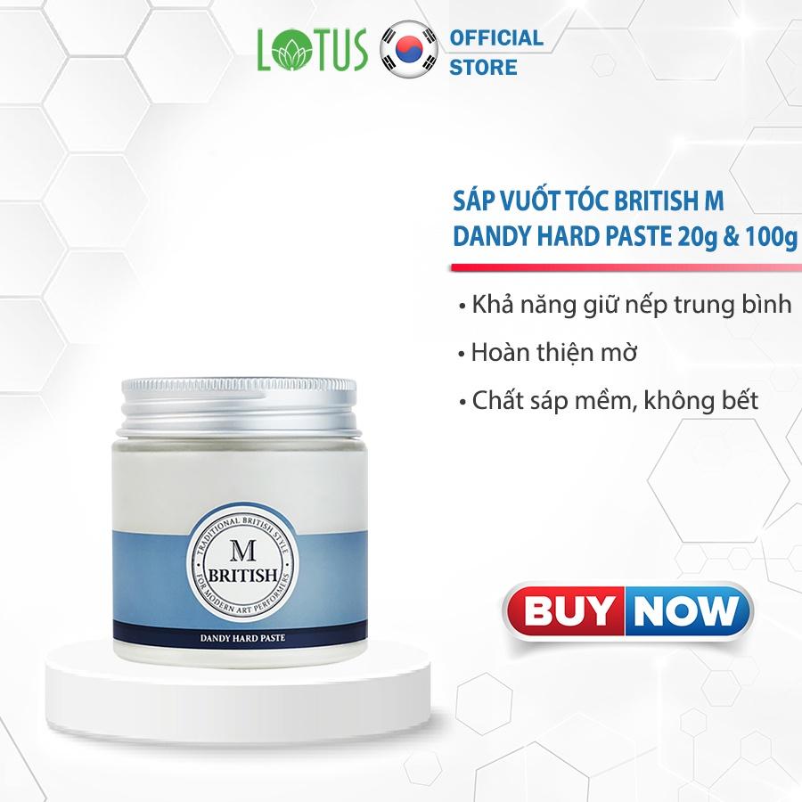 Sáp vuốt tóc tạo kiểu linh hoạt cho nam nữ hàn quốc BRITISH M Dandy Hard Paste 20g và 100g