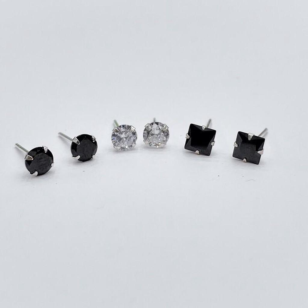 Khuyên tai nụ đá bạc s925 đơn giản dành cho cả nam và nữ cá tính