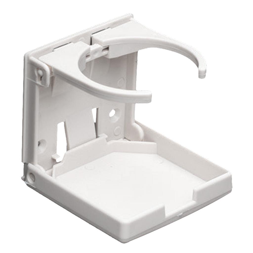 2Pcs White Adjustable Car Vehicle Folding Beverage Cup Drink Holder