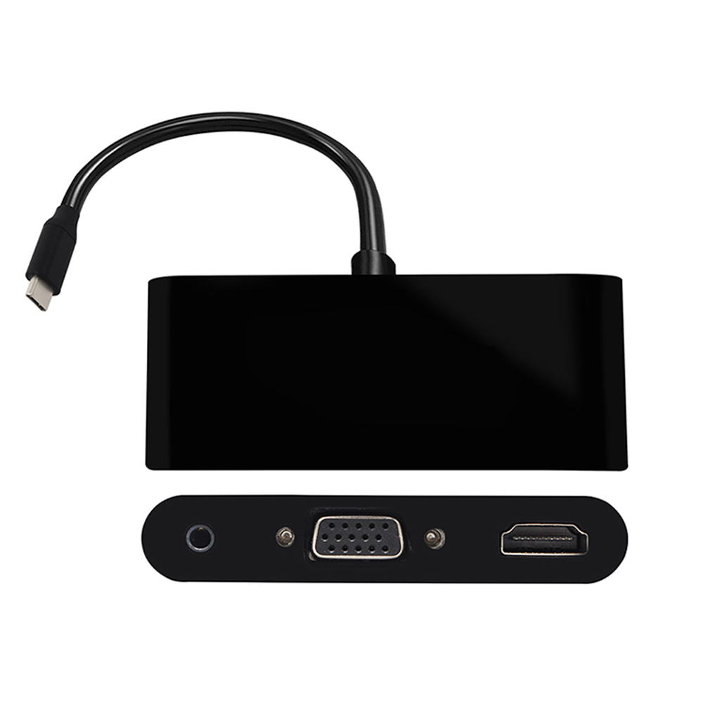 Bộ chuyển đổi Type-C sang HD VGA 3,5 mm Audio 3 in 1 với USB 3.0 HUB