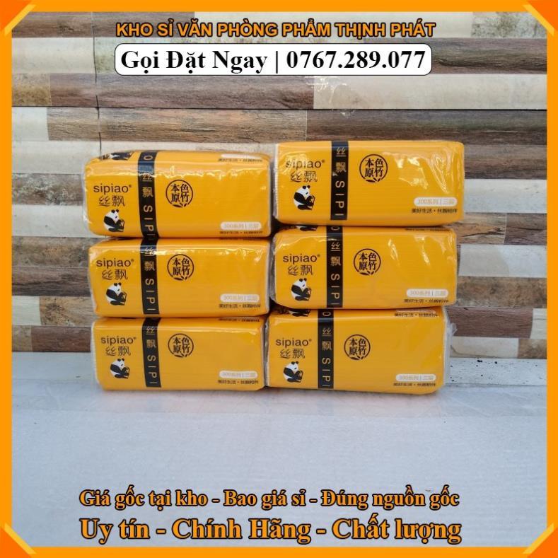 Kho sỉ vpp 1 Gói 300 tờ giấy ăn Gấu trúc Sipiao siêu dai . LG11