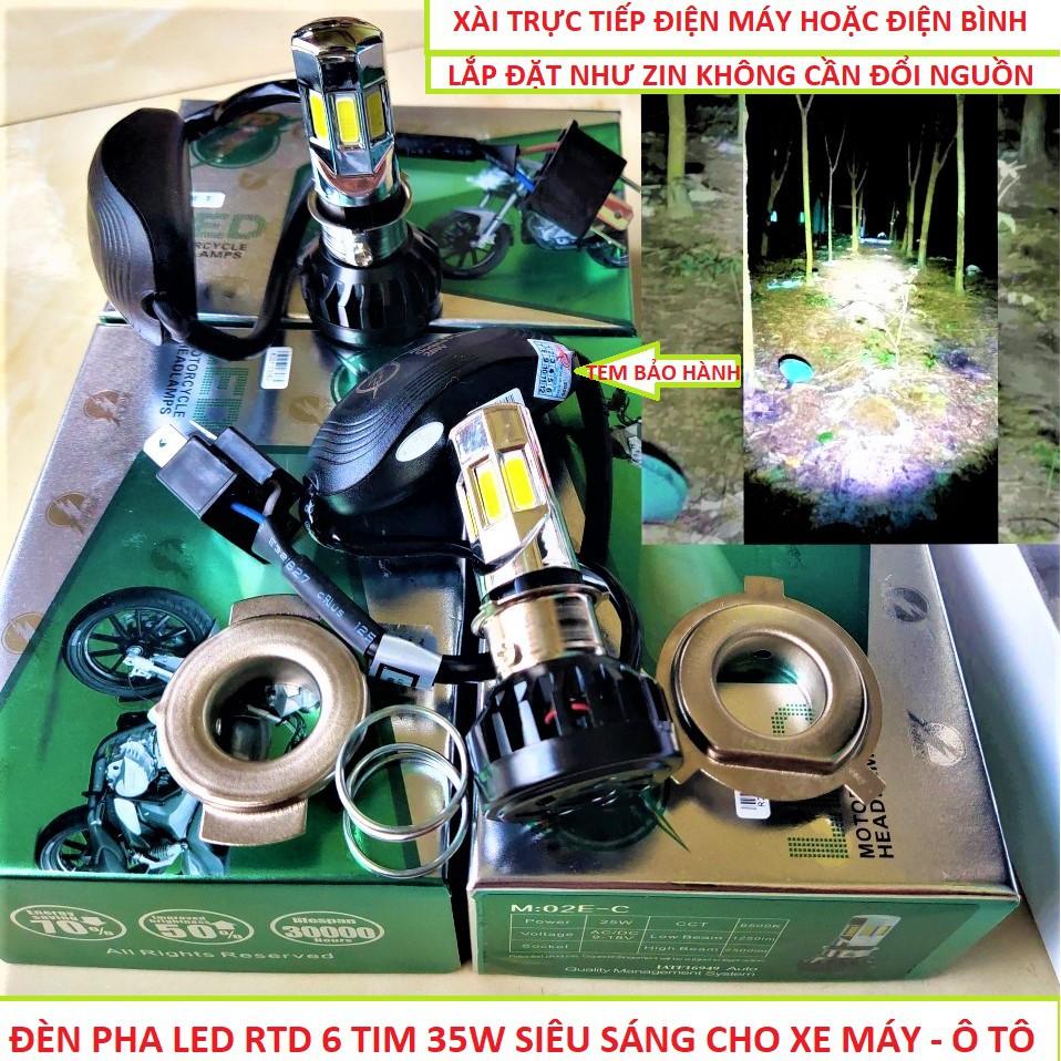 Đèn pha led xe máy APX 6 tim siêu sáng xài trực tiếp điện máy lắp chuẩn không cần độ chế