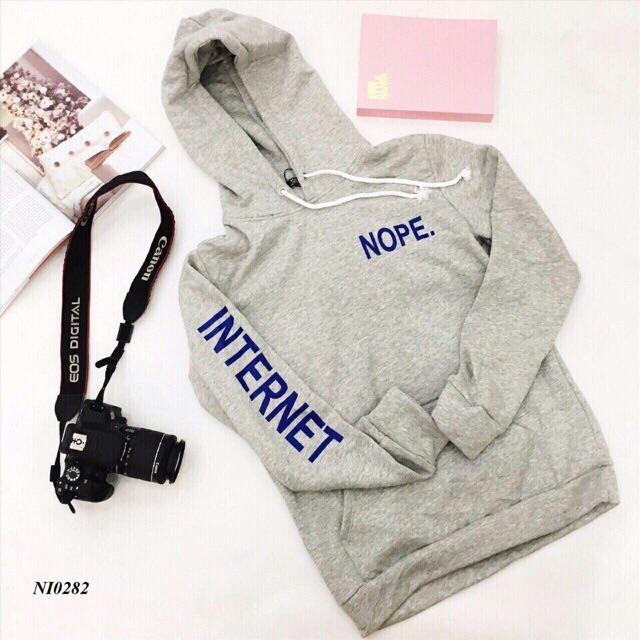 Áo hoodie nam nữ nope internet có bigsize