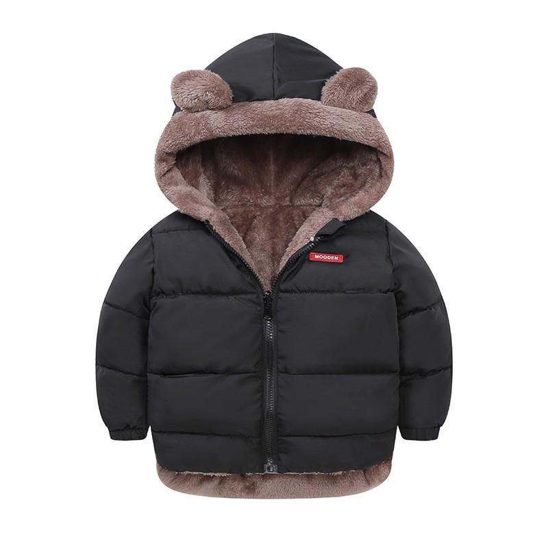 Trẻ Em Cotton Quần Áo Dày Xuống Bé Gái Áo Khoác Cho Bé Gái Mùa Đông Ấm Quần Áo Trẻ Em Mùa Thu Dây Kéo Quần Áo Kèm Mũ Trùm Đầu Bé Trai Áo Khoác Ngoài