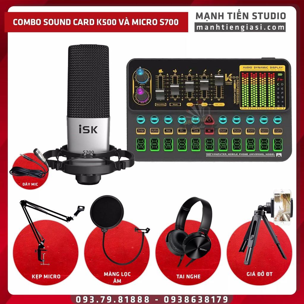 Combo thu âm livestream idol cctalk bigo tiktok karaoke Sound Card K500 Và Micro S700 đẳng cấp hay như phòng thu