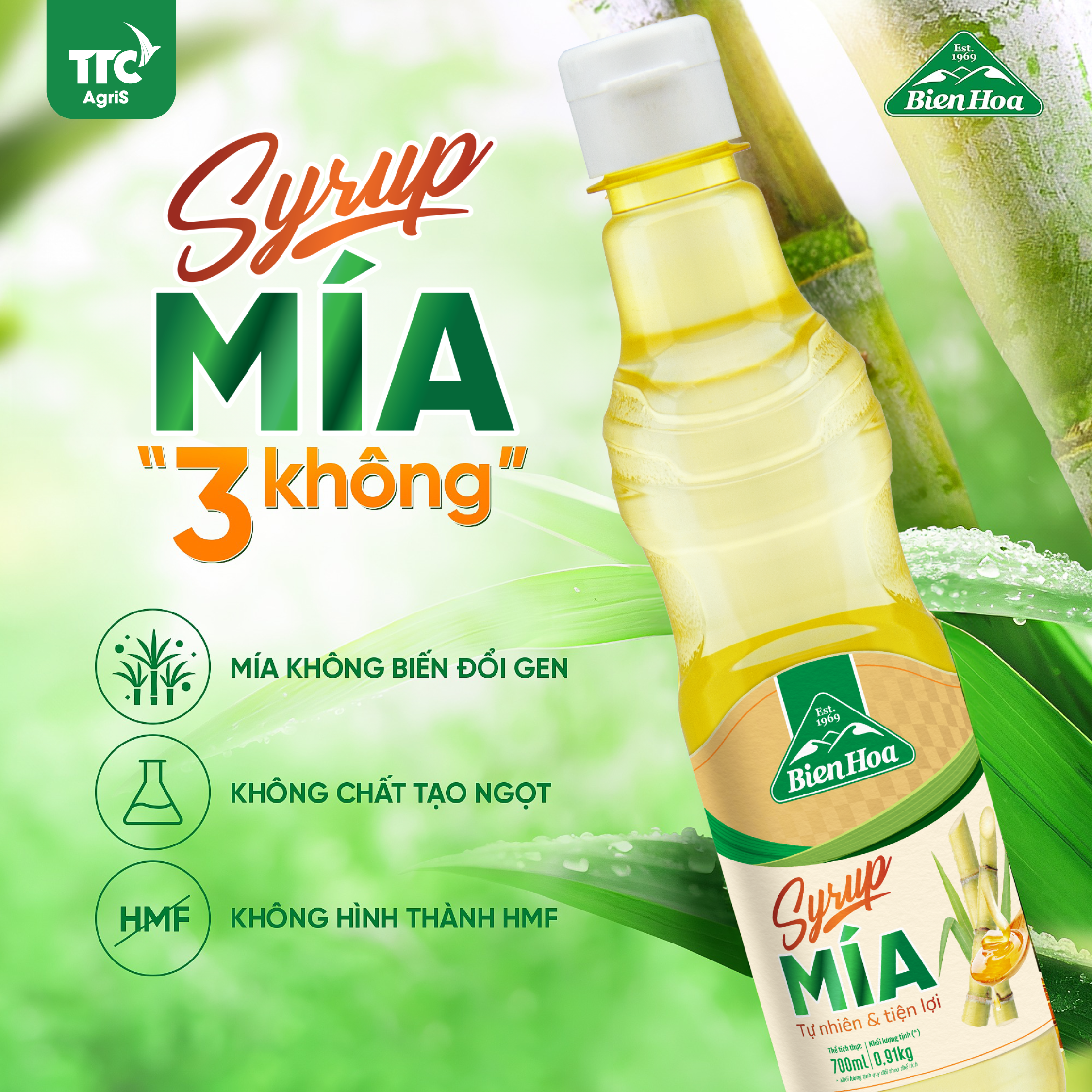 Combo 2 Chai Syrup Mía Biên Hòa 700ml/Chai