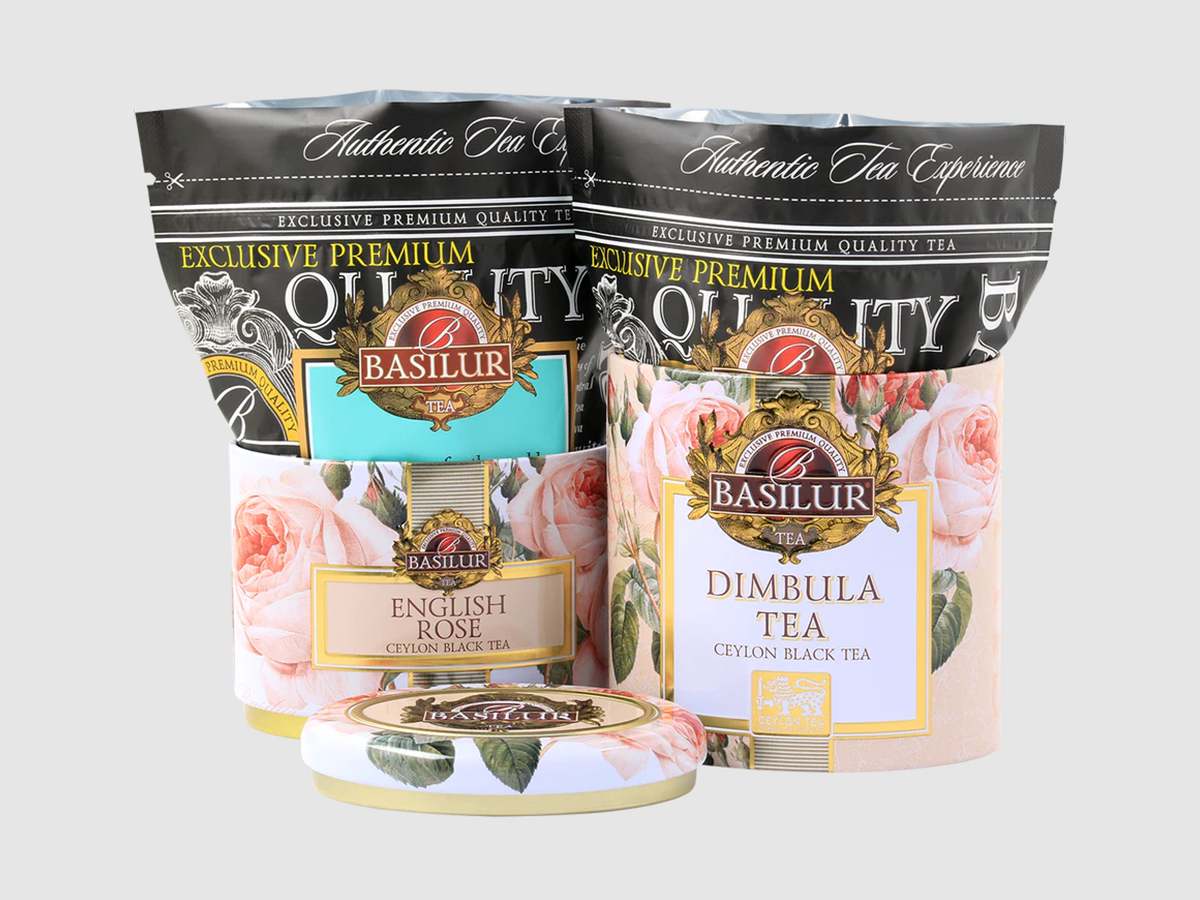 Trà đen Ceylon Basilur ướp hoa hồng vùng Dimbula – 100g