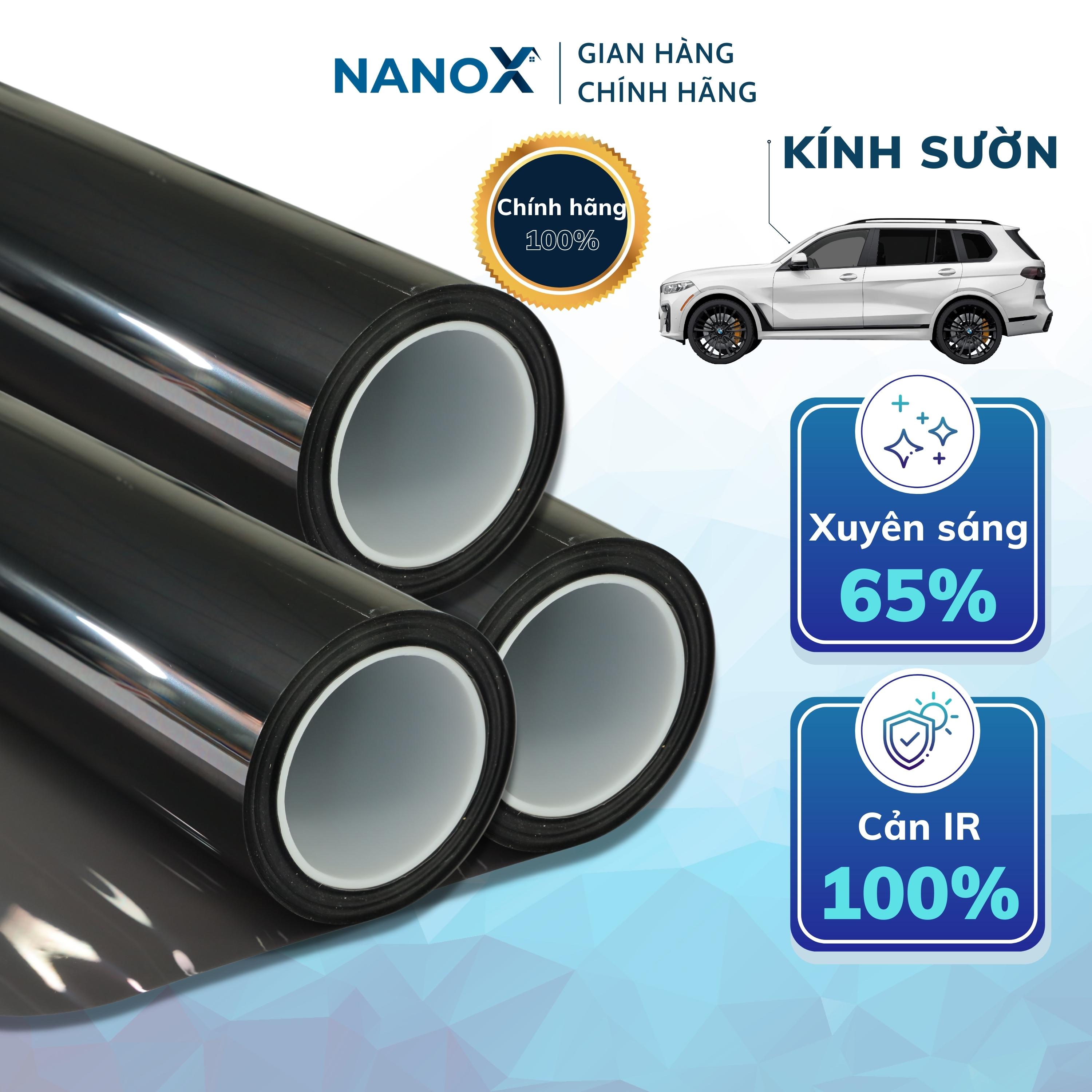 Phim cách nhiệt kính sườn ô tô chống nắng nóng, chống UV, chống nhìn trộm NanoX