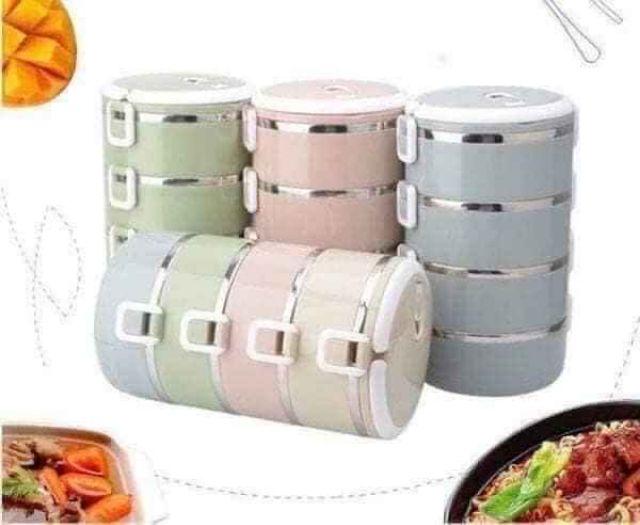 Cặp Lồng Cơm 4 Tầng - Cà Mên Giữ Nhiệt 4 Tầng Lúa Mạch