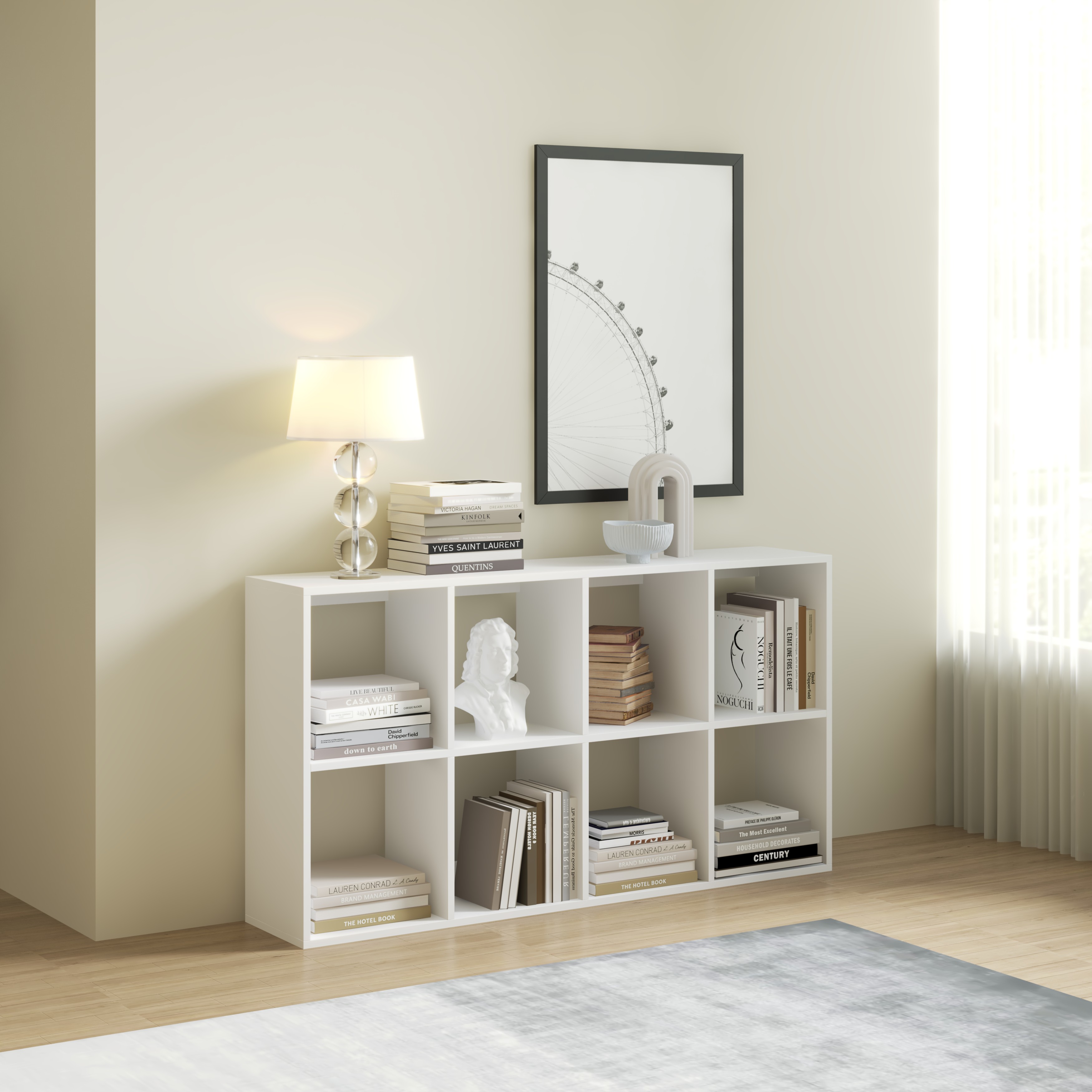 [Happy Home Furniture] ZANE , Kệ sách 2x4, 140cm x 28cm x 75cm ( DxRxC), KSA_038