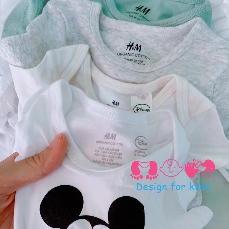 Body chip cộc tay vải ORGANIC COTTON cao cấp hàng xuất dư cho bé