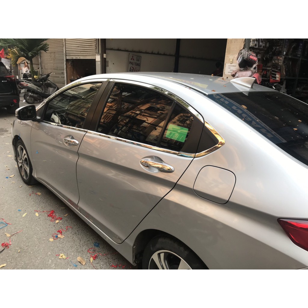 Nẹp viền chân kính, cong kính xe Honda City 2021 2022 - Hàng inox sáng bóng, giá 1 bộ