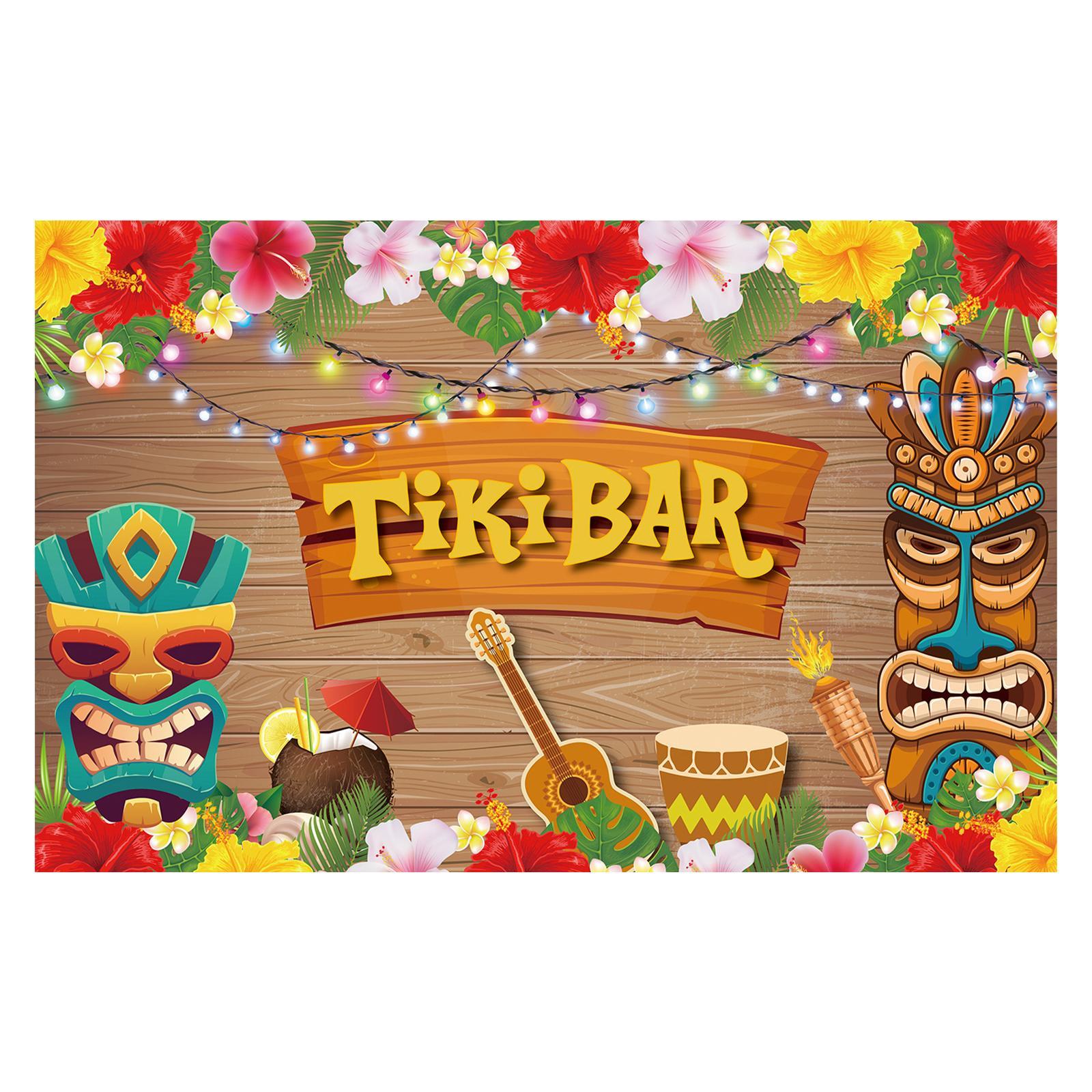 Soft Fabric Luau Backdrop Tiki Aloha Party Photography Background Tropical Banner Baby Shower Decor Photobooth Studio