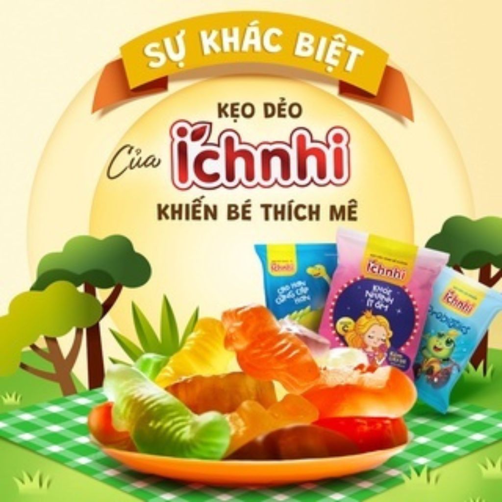 Kẹo dẻo Calci-D Ích Nhi dây 10 gói cho bé bổ sung canxi, phát triển chiều cao và hoàn thiện hệ xương, răng