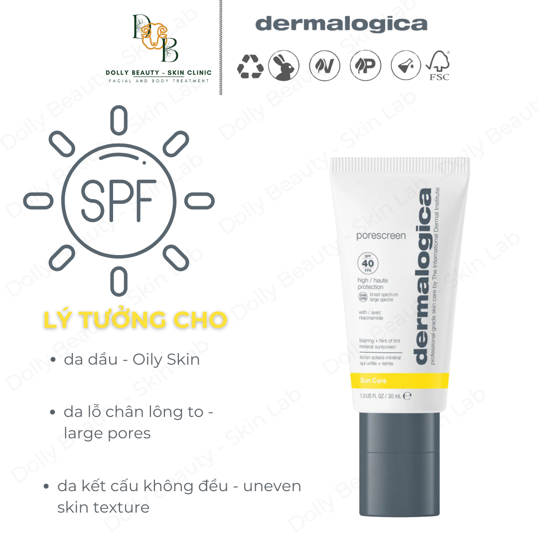 DERMALOGICA Kem Chống Nắng Vật Lý Che Phủ Lỗ Chân Lông PORESCREEN spf40