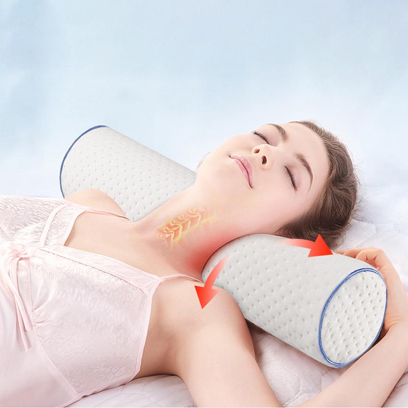 Sức Mạnh Của Thiên Nhiên Cổ Tử Cung Cổ CuộN Gối Hình Trụ Tròn Đệm Tăng Cường Hỗ Trợ Cho Ngủ Chỉnh Hình Gối Trắng Áo Gối Chần Gòn