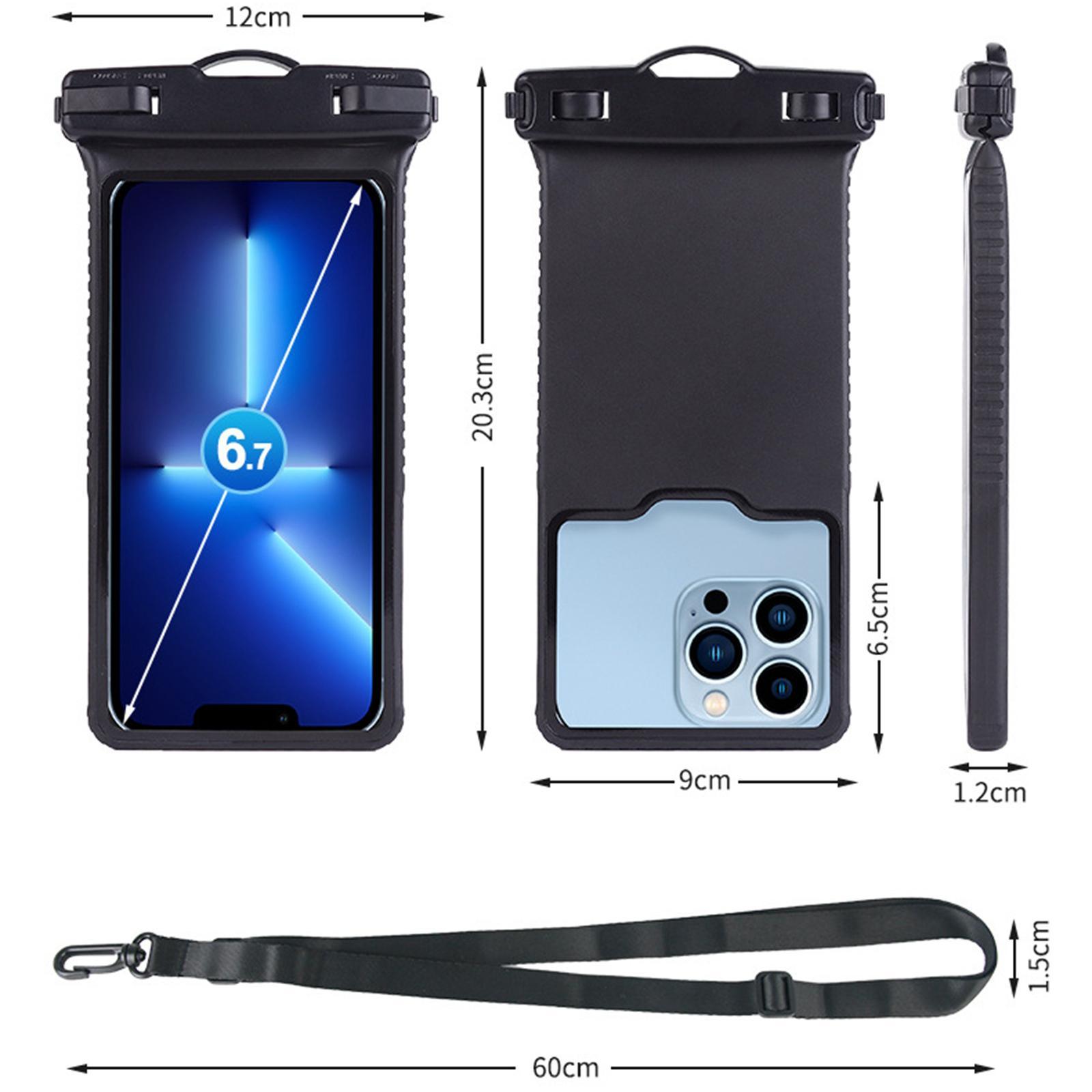 Phone Waterproof Case 6.7" with Lanyard Touchscreen Mobile Phone Bag for Hiking Beach