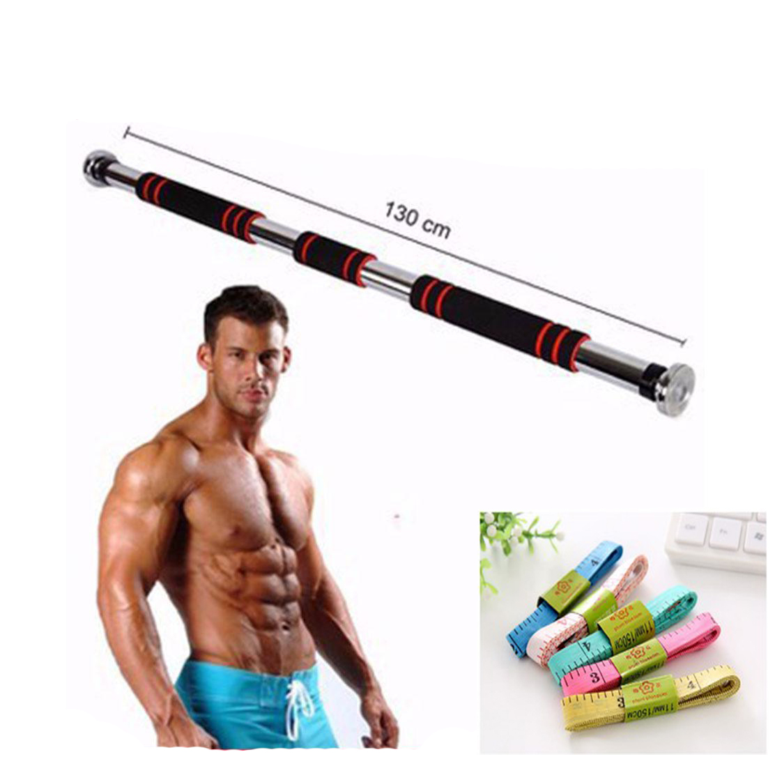 Xà Đơn Găn Tường 80-130cm, Tặng Kèm Thước dây 1.5M