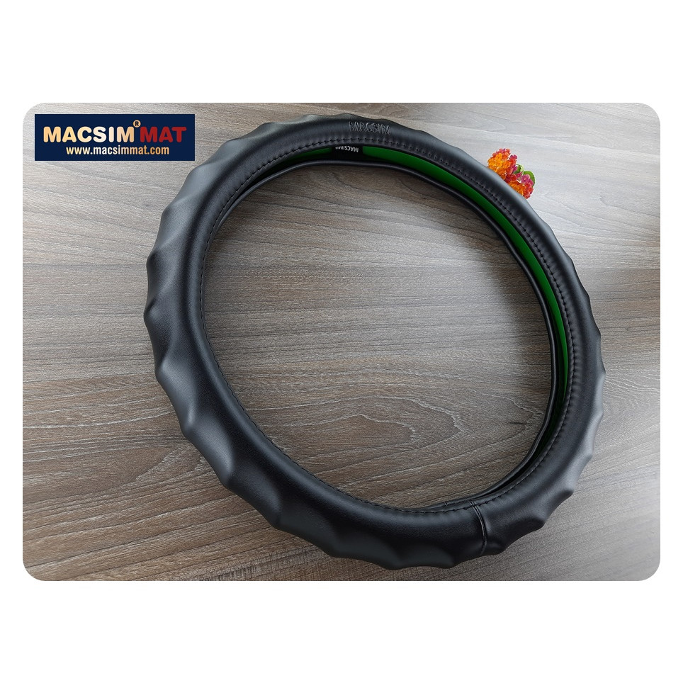 Bọc vô lăng cao cấp chất liệu da thật - Khâu tay 100% size M - nhãn hiệu Macsim mã LA30T