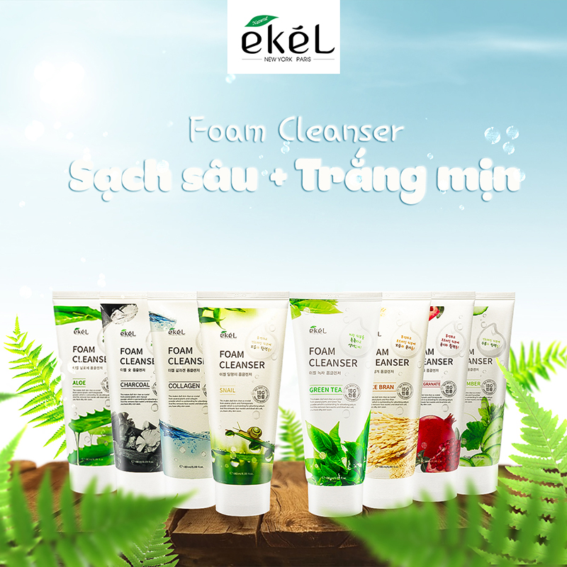 Sữa rửa mặt trà xanh EKEL Green Tea Foam Cleanser