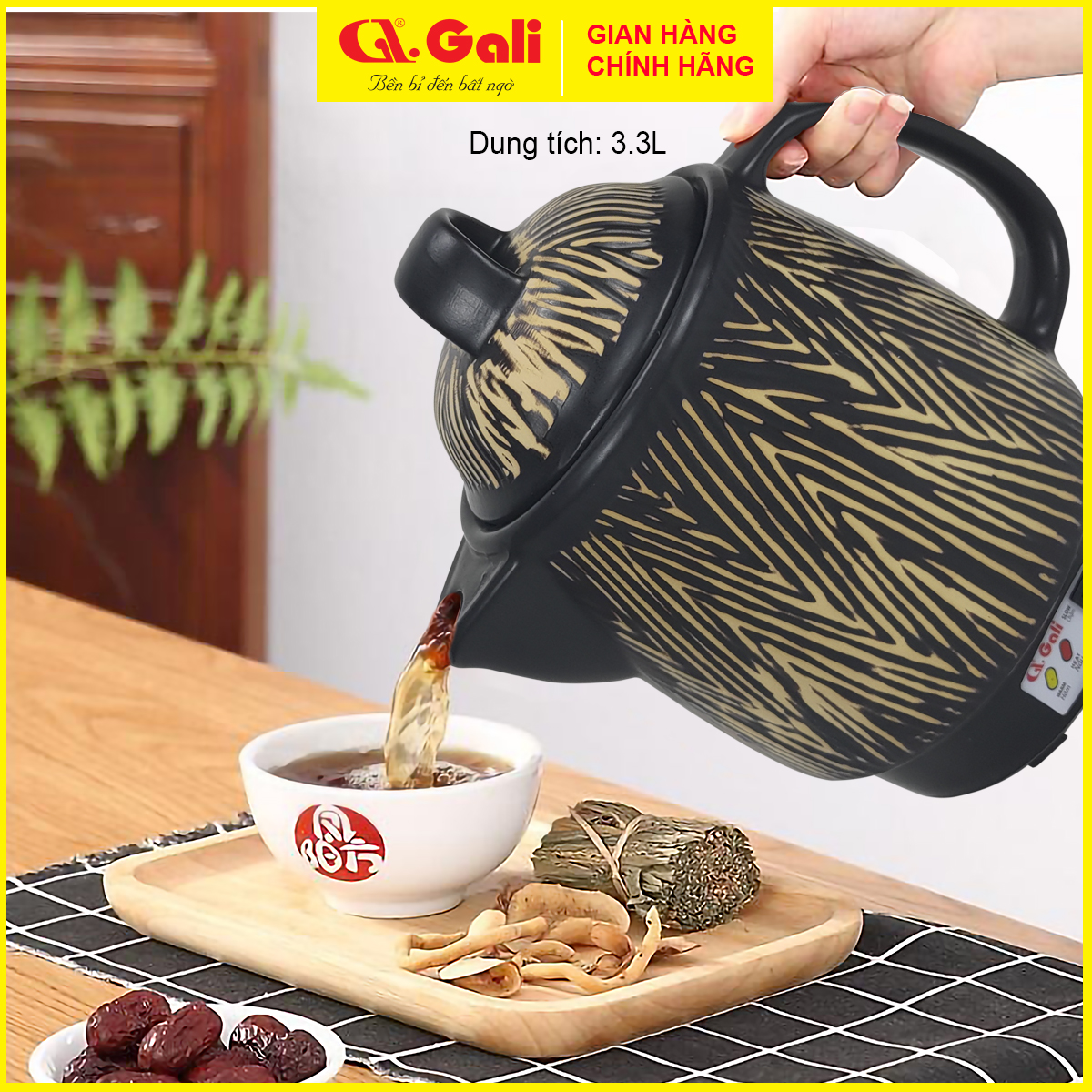 Ấm Sắc Thuốc Gali GL-1805 GL-1800 GL-1801 GL-1821 GL-1822 GL-1802 GL-1815. Dung tích 3,3L-4L, đa chức năng nấu các loại thuốc Bắc, Nam, Thảo Dược,... thân bằng gốm sứ cao cấp chịu nhiệt tốt. Bảo hành chính hãng. Siêu Sắc Thuốc, Ấm Nấu Thuốc