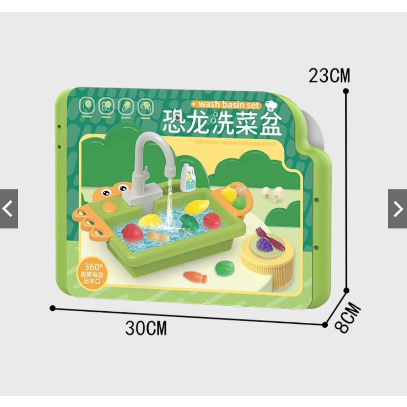 Đồ chơi nhập vai- Quà tặng sinh nhật cho bé- Bồn rửa bát, rau củ- dùng pin- kết nối được với nước để rửa