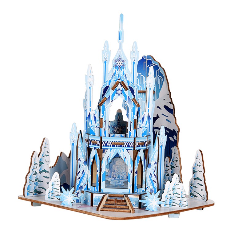 Đồ chơi lắp ráp gỗ 3D Mô hình Ice Castle Frozen Laser