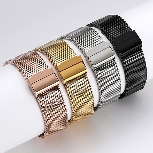 Dây Mesh Lưới Cho Đồng Hồ Fossil Casio Samsung Huawei [Tặng Chốt thông minh & Dụng cụ tháo lắp]