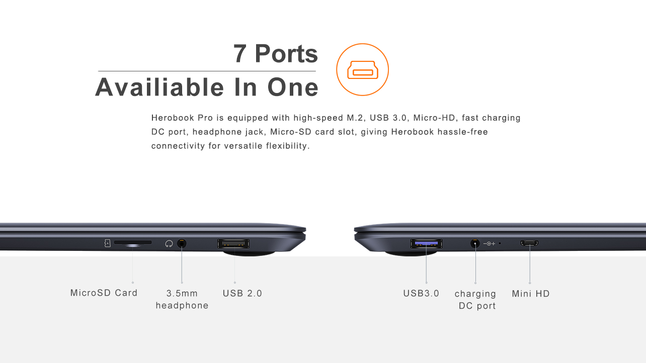 Laptop CHUWI HeroBook Pro Intel Gemini Lake N4020 Intel UHD Graphics 600 8GB 256GB SSD 128GB TF Card - Hàng Chính Hãng