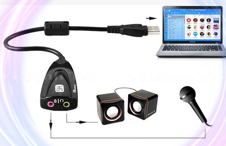 USB Sound Card - Cáp chuyển từ cổng USB ra audio 3.5mm hỗ trợ Mic và Tai Nghe USB Sound Card Âm Thanh Loa Audio Hàng Nhập Khẩu