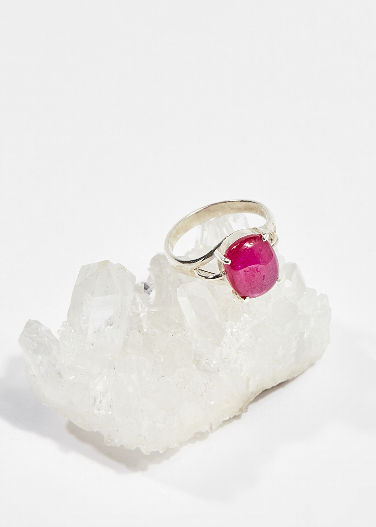 Nhẫn bạc đá Ruby oval ni18 mệnh hỏa , thổ - Ngọc Quý Gemstones