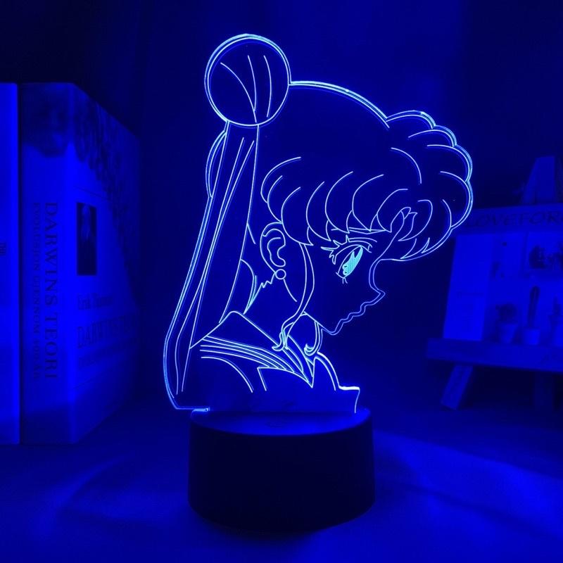 Đèn Led 3d Hình Thuỷ Thủ Mặt Trăng Trang Trí phòng bé Sailor Moon